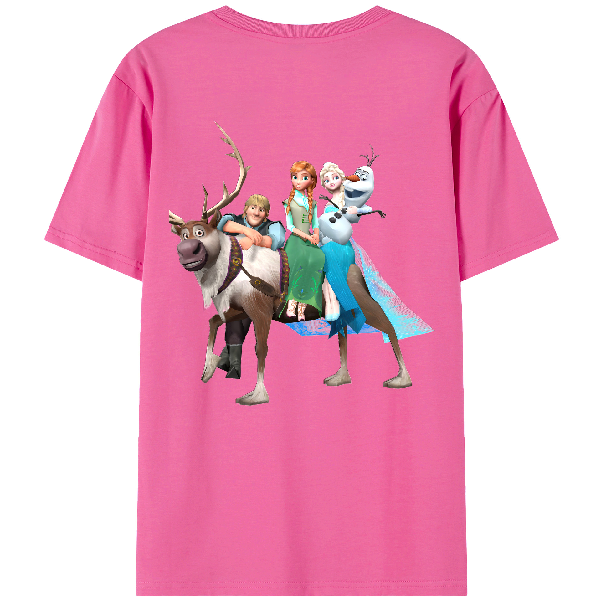 （画像用） アナと雪の女王 アンナ エルサ Frozen Anna Elsa レディース半袖Tシャツ(バックプリント)